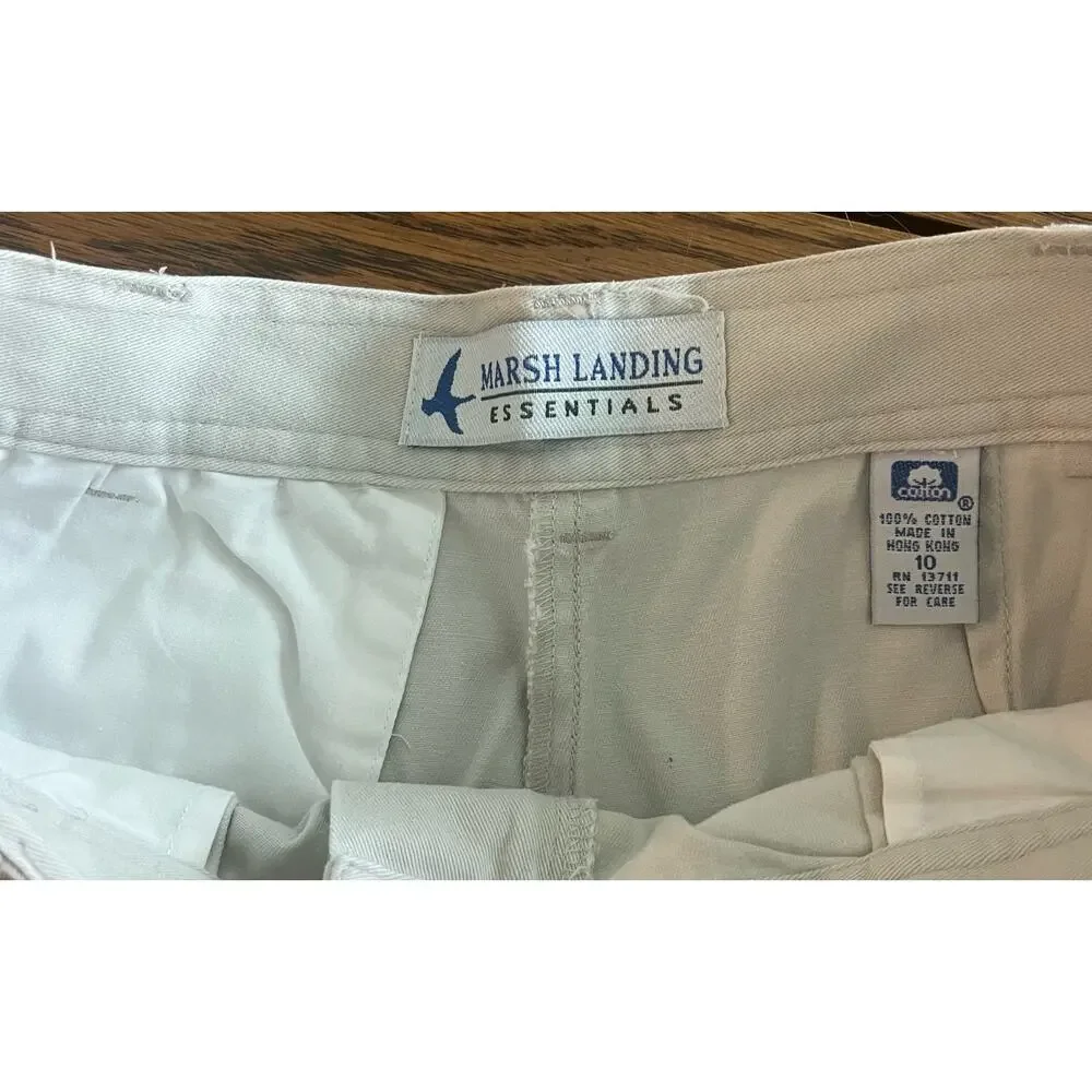 Vintage 90’s Light Khaki High Waisted Cotton Mom Shorts-Size 10